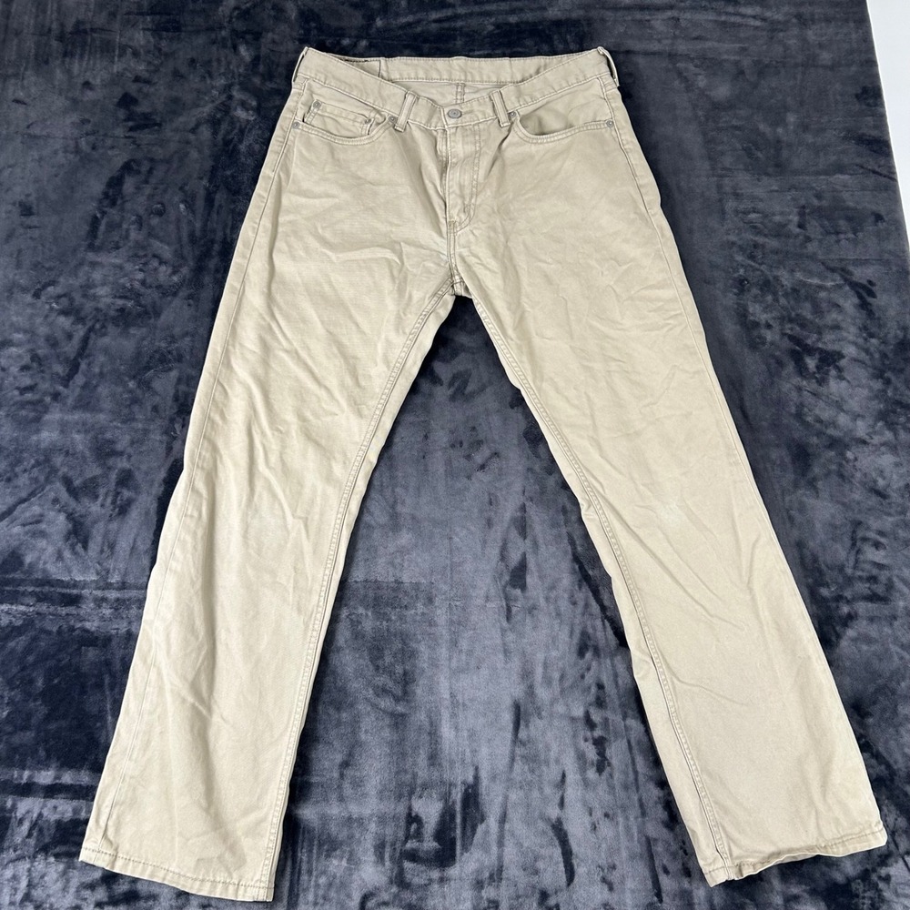 Levi's 559 Relaxed Straight Pants Mens 33x32 Khaki Tan Twill 00559-0369